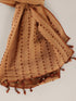 Hand embroidered striped linen-cotton scarf